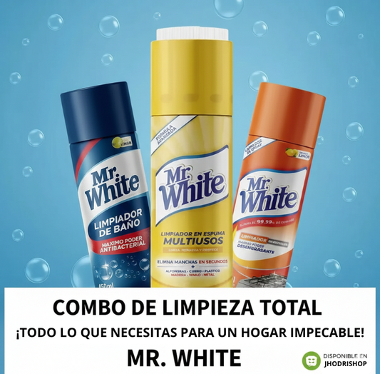 Mister White 3 en 1 – Limpieza Total para Baño, Cocina y Todo tu Hogar