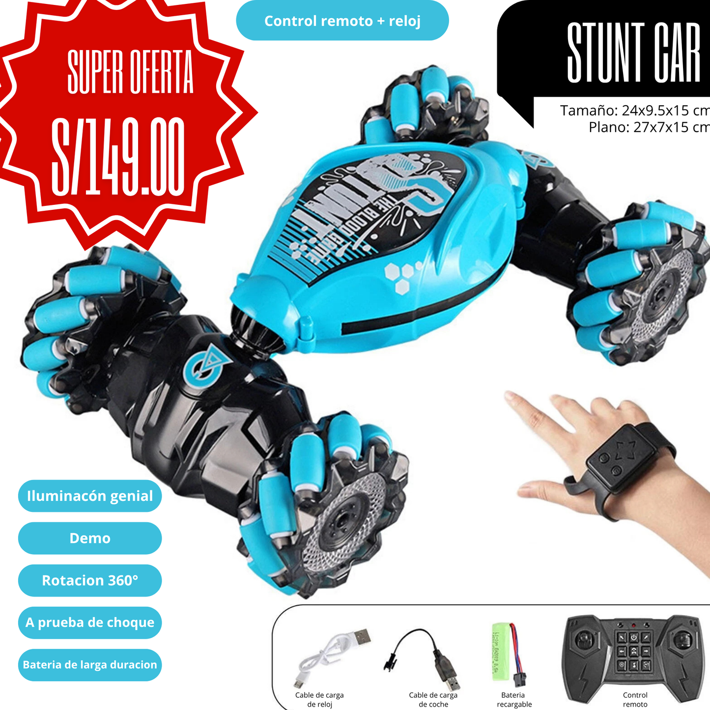 Carro acrobático Stunt Car 360°